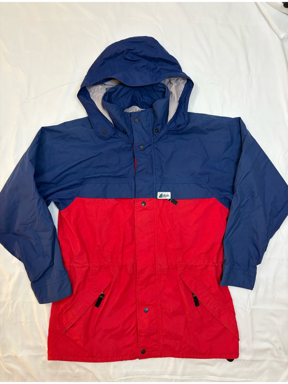 Vintage MEC 90s GoreTex Shell Colourblock Parka Jacket Mens M/L Gorpcore Red